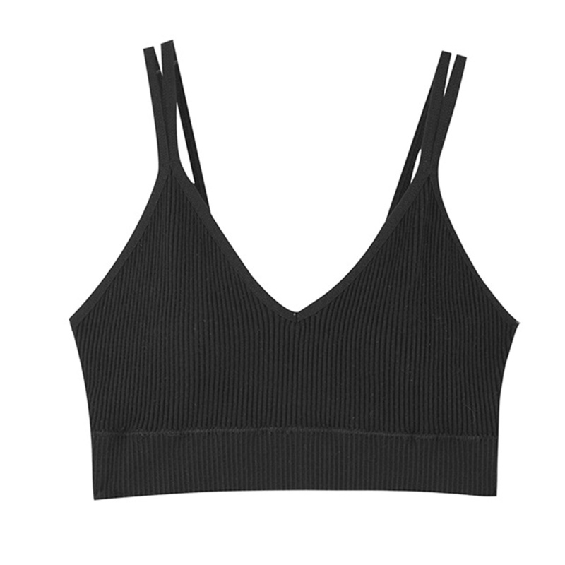 Áo Bra Thể Thao Hai Dây Có Mút Nâng Ngực Hoạ Tiết Kẻ Sọc Dành Cho Nữ