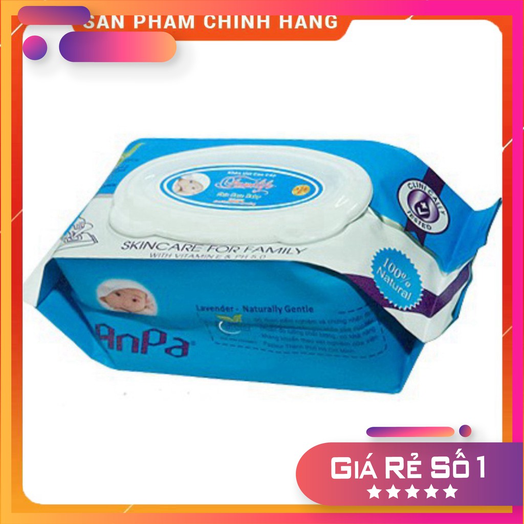 Khăn Ước Cho Bé Cao Cấp An Toàn Anpa - Khăn Giấy Ướt Anpa 80 tờ