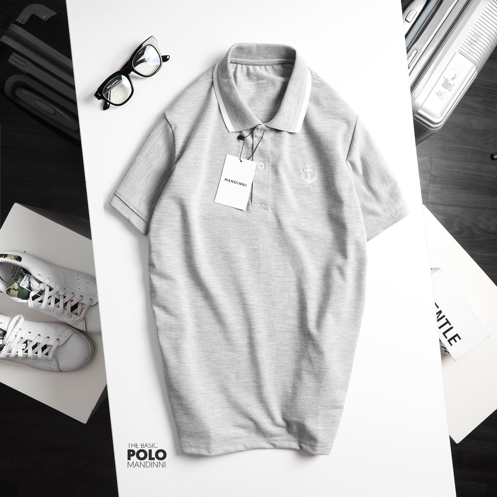 Polo Archo phối viền cổ thêu logo mỏ neo Mandinni