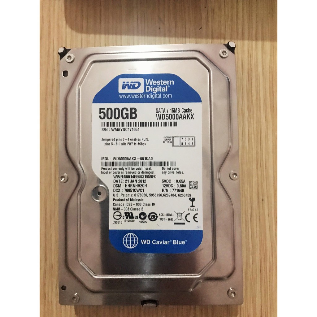 Ổ cứng HDD WD Blue Western Digital 500GB 3.5" - Bảo Hành 24 Tháng