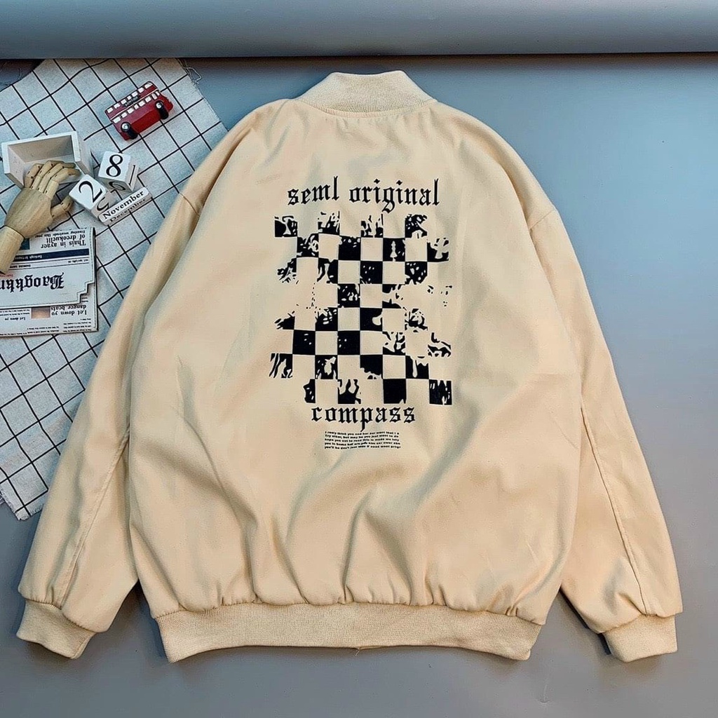 Áo khoác da lộn FM form rộng, áo khoác bomber unisex đơn giản, áo khoác nhẹ dây khóa kéo mặc đi chơi, áo khoác da lộn