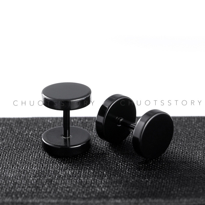 Khuyên tai nam nữ trơn cá tính nhiều mẫu, bông tai titan không gỉ thời trang unisex - ChuotsStory