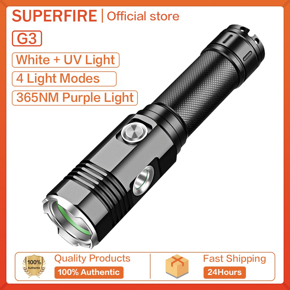 Đèn Pin Supfire G3 Bóng Đèn LED UV, Đèn LED Mini Chiến Thuật Di Động