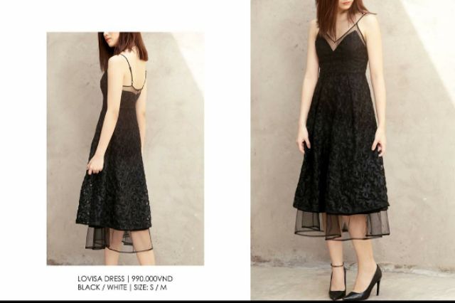 Váy Canary trắng midi