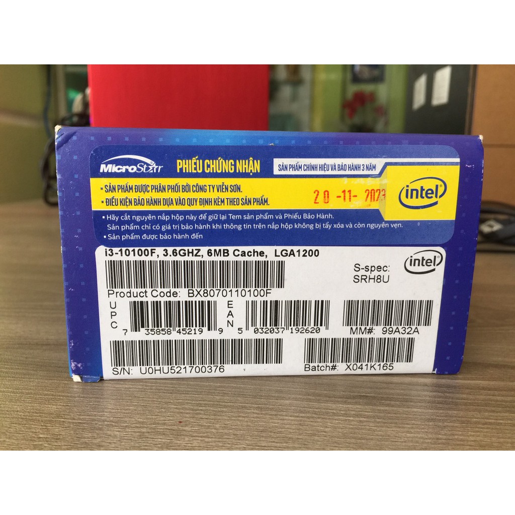 CPU intel Core I3 10100F New Box Chính Hãng - Bảo hành 36 Tháng