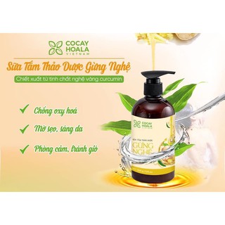 Sữa tắm thảo dược gừng nghệ cỏ cây hoa lá 300g tránh gió, chống cảm, dưỡng da