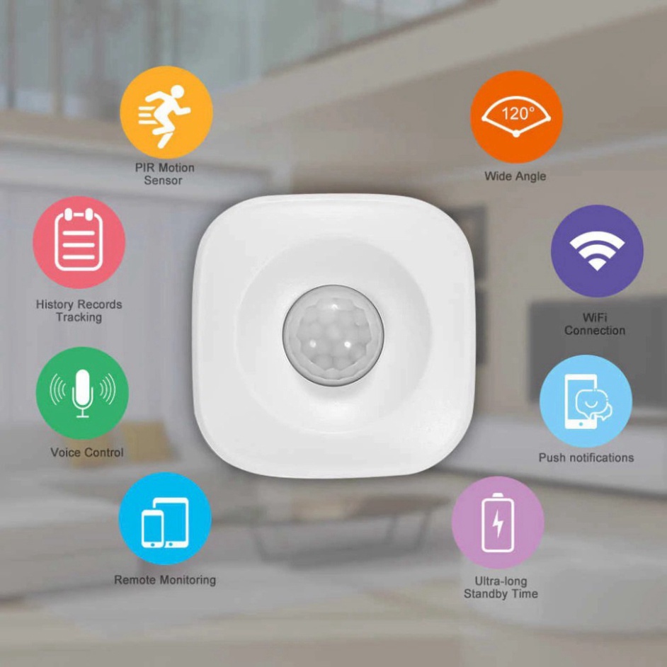 Cảm biến chuyển động Tuya AKIA zigbee motion sensor, phát hiện người đi ngang, gửi thông báo về điện thoại