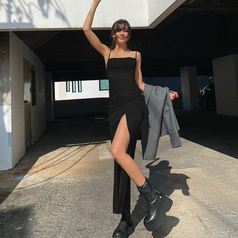 COZOK Đầm Không Tay Thiết Kế Mỏng Quyến Rũ Thời Trang