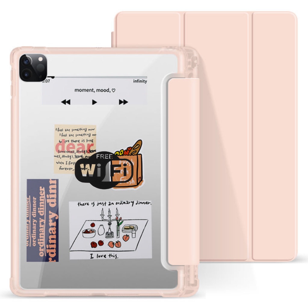 Ốp Lưng/Bao Da Mặt Lưng Trong Nhám Có Khay Đựng Bút Dành Cho IPAD Mini 6, 10.5, Air 4, 11, 12.9 inch