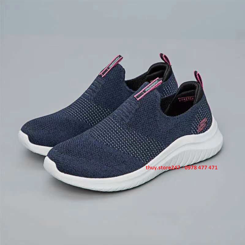 Giày Skecher nữ đế cao, giày chạy bộ, đi dạo, kiểu giày slipon tiện lợi, ET25