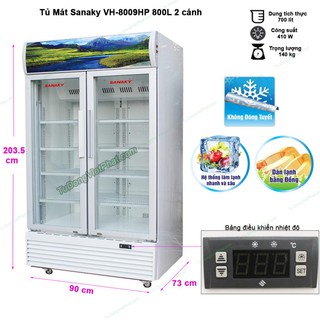 Tủ Mát SANAKY 800 Lít VH-8009HP (Miễn phí giao tại HCM-ngoài tỉnh liên hệ shop)