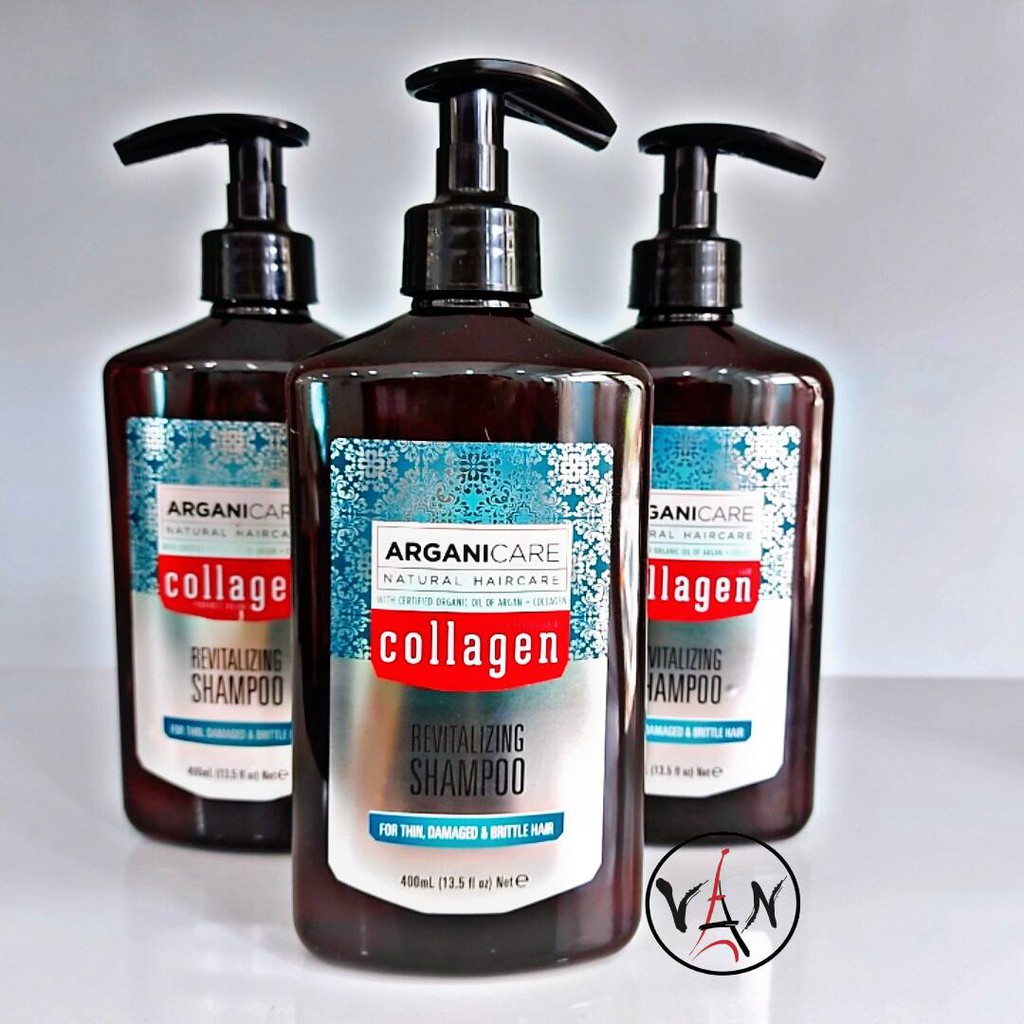 [ Argani Care ] Cặp dầu gội - dầu xả argani care collagen dành cho tóc mỏng, hư tổn và dễ gãy rụng 400ml x 2