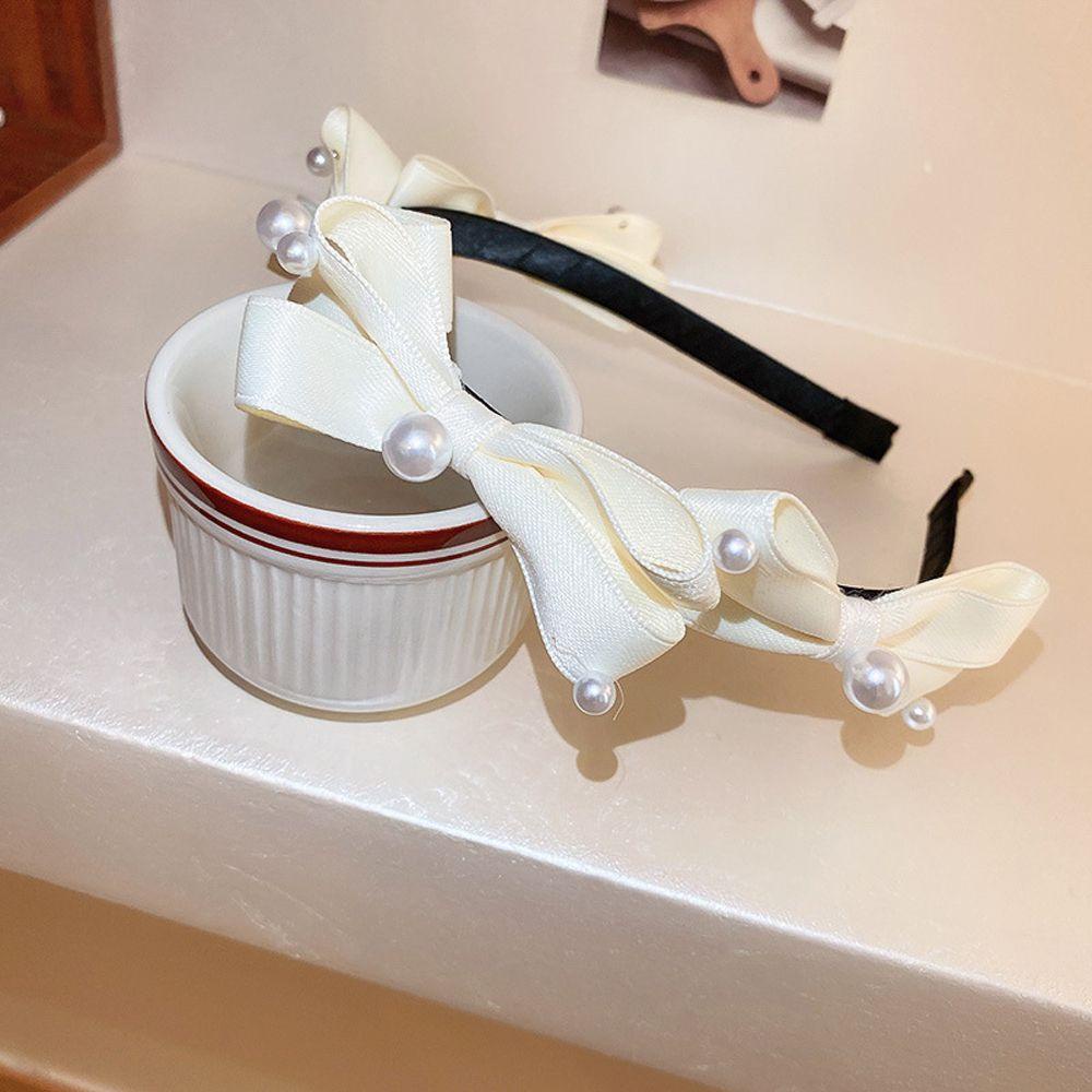 IVORY Băng Đô Cài Tóc Đính Nơ Phong Cách Vintage Thanh Lịch Cho Nữ