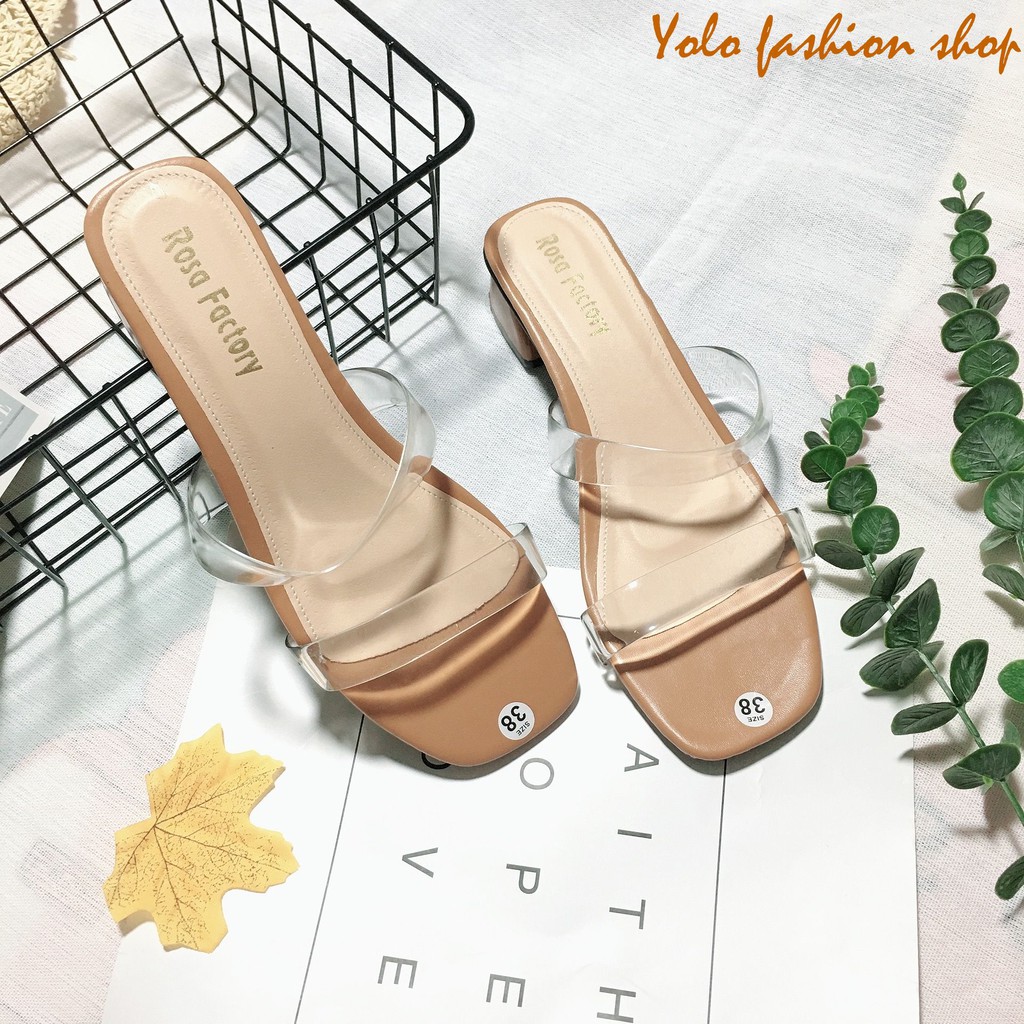 Kèm Hình thật-S32-Sandal nữ quai trong đế 3p đế giá gỗ hot trend 2020