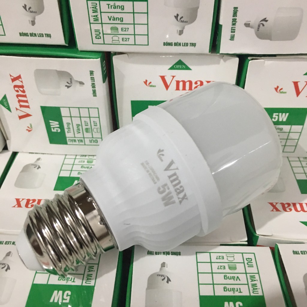 Bóng đèn led Vmax chính hãng 5w-10w-15w-20w-30w-40w-50w A/s Trắng siêu sáng tiết kiệm điện, chiếu sáng mọi không gian