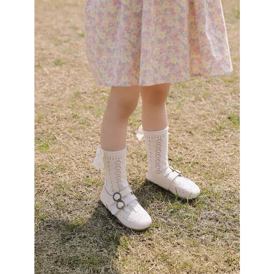 Giày búp bê cho bé gái hai quai phong cách Hàn Quốc Vintage mã mới v565