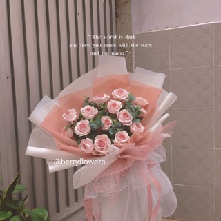 Bó hoa sáp 5 lớp tone hồng loang