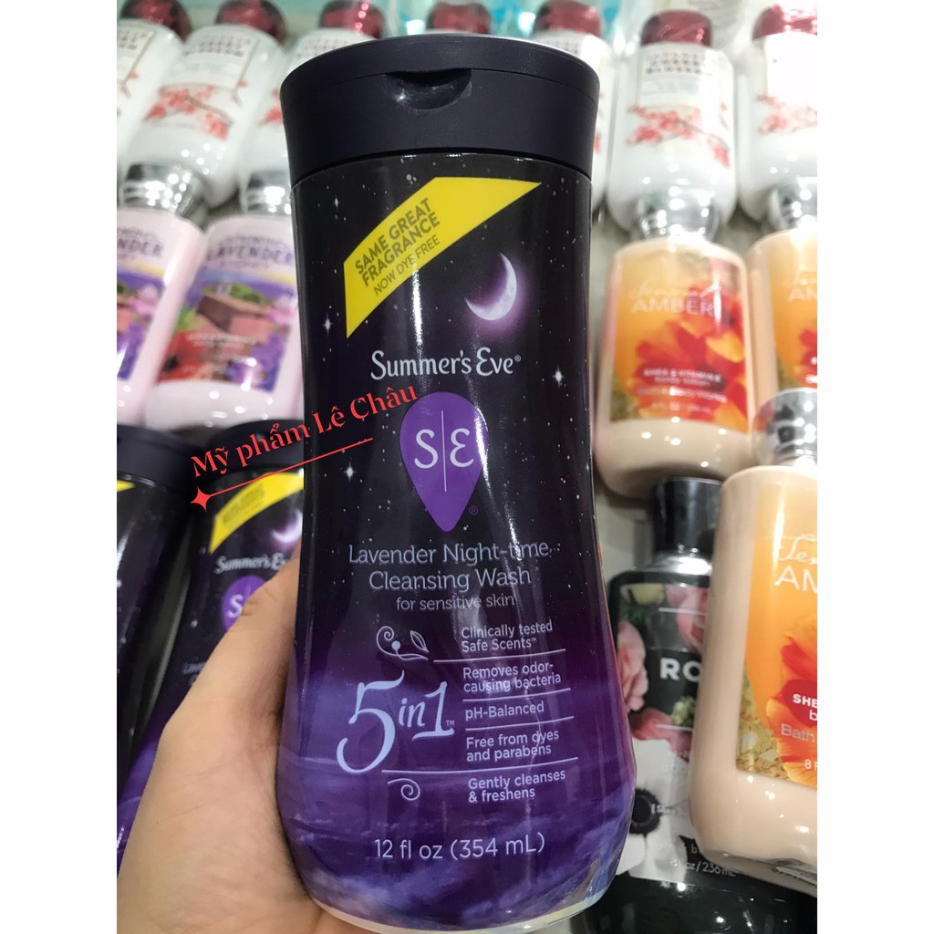 ( Chuẩn nội địa )DUNG DỊCH VỆ SINH Summer’s Eve Night-time Cleansing Wash For Sensitive Skin Lavender