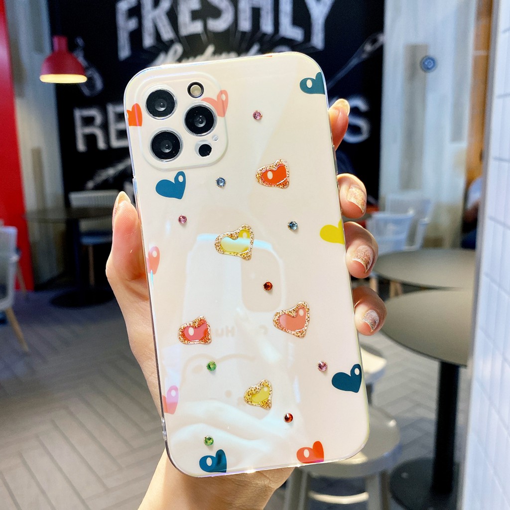 Ốp Lưng Tpu Họa Tiết Trái Tim Dễ Thương Thích Hợp Cho Iphone 7 8 plus X Xs Max 11 12 Pro