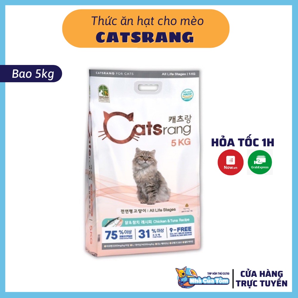 [Bao 5kg] Thức Ăn Hạt Catsrang Cho Mèo Mọi Lứa Tuổi