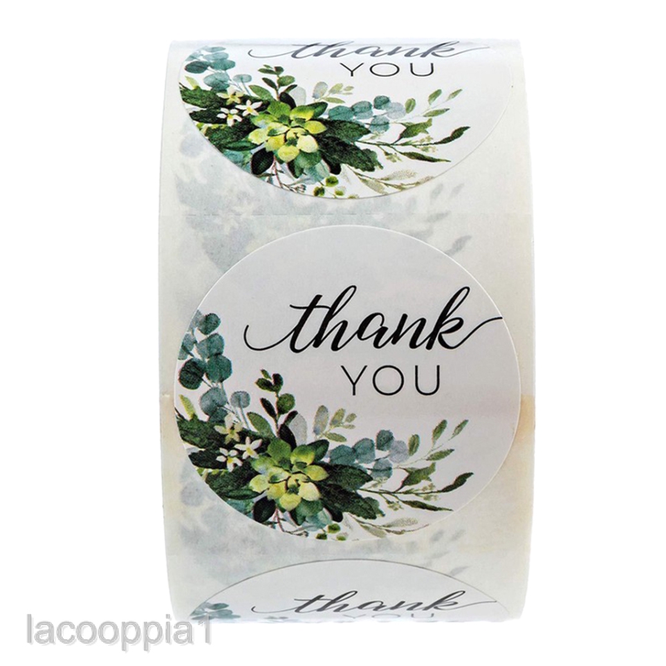 [Lacooppia1] 500 Nhãn Dán Hình Tròn &quot;Thank You&quot; Cho Tiệc Giáng Sinh