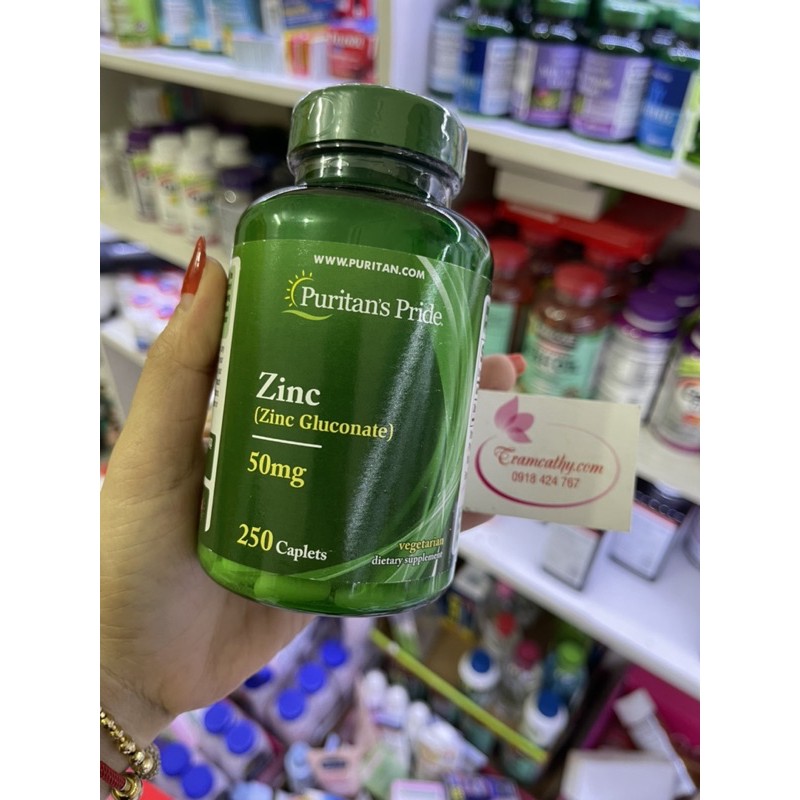 zinc gluconate puritans pride viên uống 250 viên kẽm zinc 50mg