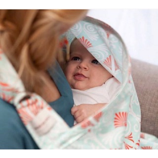 Kids_mart:Khăn che bé bú 100% cotton, thoáng mát, có gọng tròn dễ quan sát bé