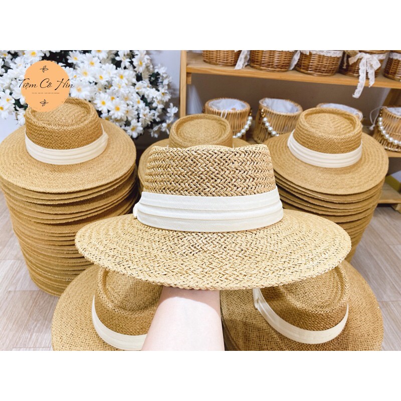 Mũ cói rộng vành đi biển cho nữ Tiệm Cô Hìn dáng Gaucho cao cấp ship 1h đóng thùng không lo hỏng