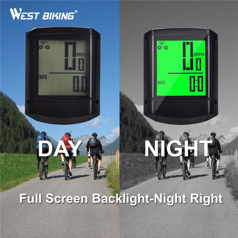 Đồng hồ đo tốc độ WEST BIKING màn hình lcd chống thấm nước 2&quot; đa năng dành cho xe đạp