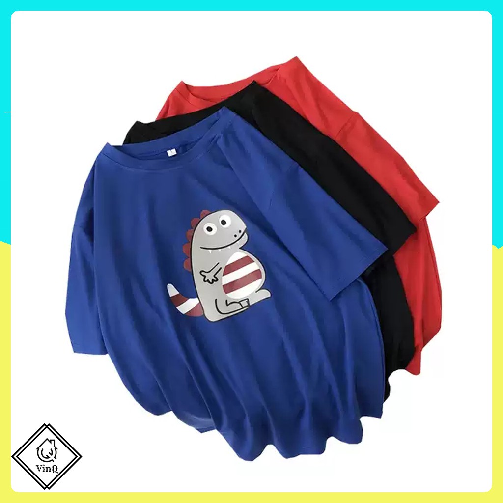 Áo Thun Khủng Long Sọc tay lỡ unisex - Áo Phông Form rộng, in Khủng Long Sọc, chất cotton bề mặt vải mềm ATIN90 | BigBuy360 - bigbuy360.vn