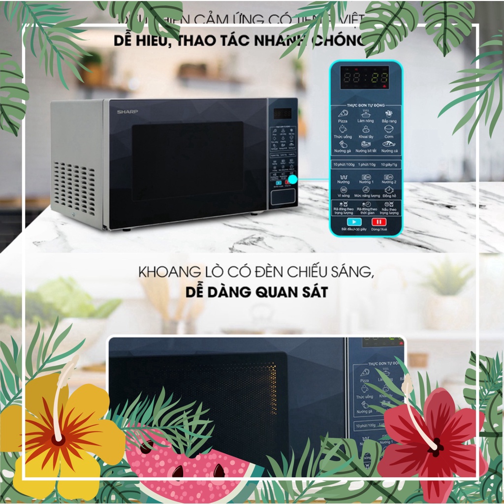 Lò Vi Sóng Điện Tử Có Nướng Sharp 23 Lít - 900W Vi Sóng - 1000W Nướng - Hàng chính hãng - Bảo Hành 12 Tháng Hàng Chính H