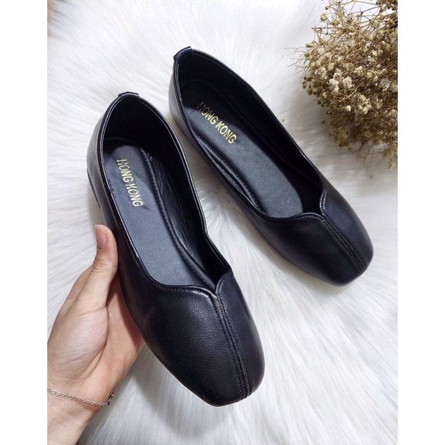 Giày bệt viền rẽ giữa