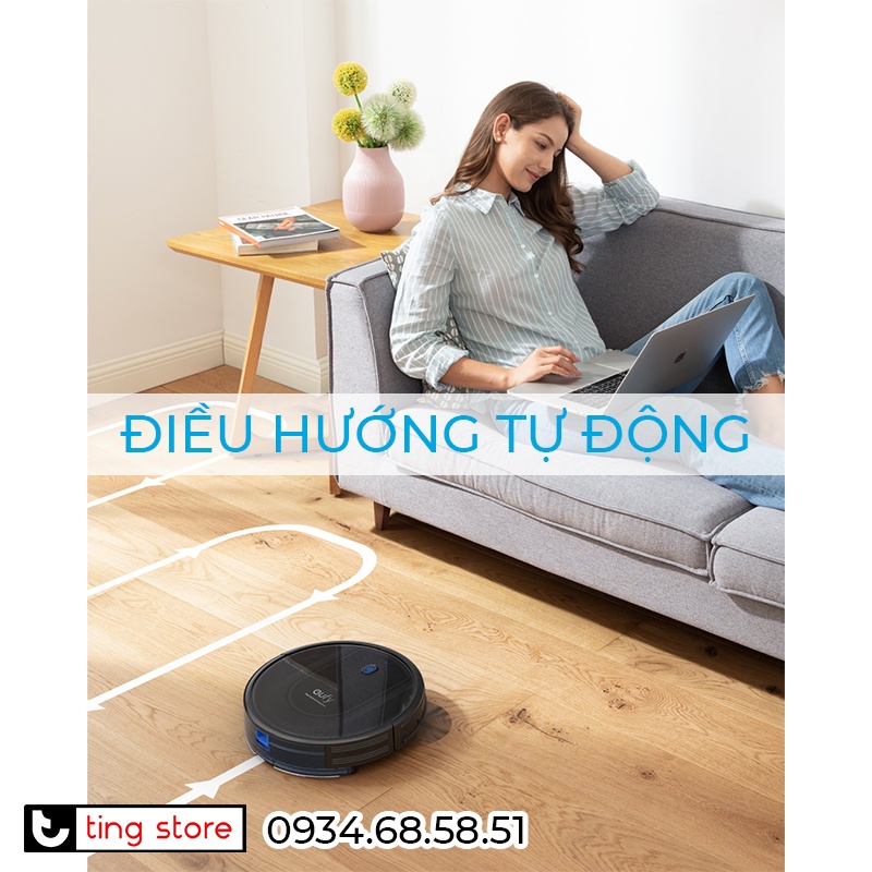 Robot Hút Bụi Thông Minh Anker Eufy Robovac G10 Hybrid - Hút và Lau - Tự Động Sạc - T2150