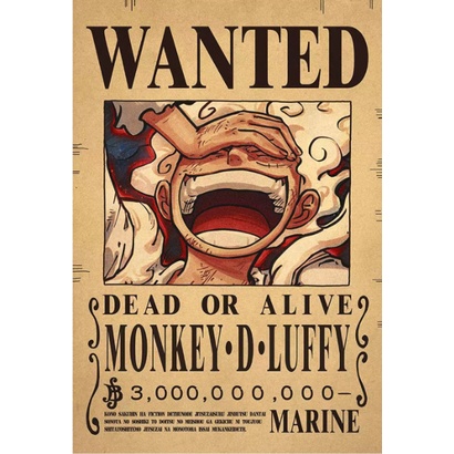 One Piece wanted poster luffy 3,000,000,000 Giấy dán tường trang trí tiết với 41 kiểu