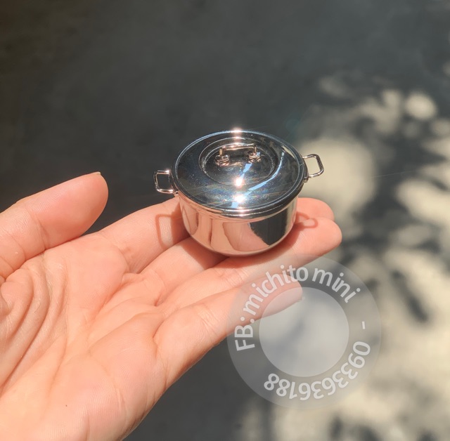 Nồi sắt mini size to cho nhà búp bê nấu được như thật - size lớn