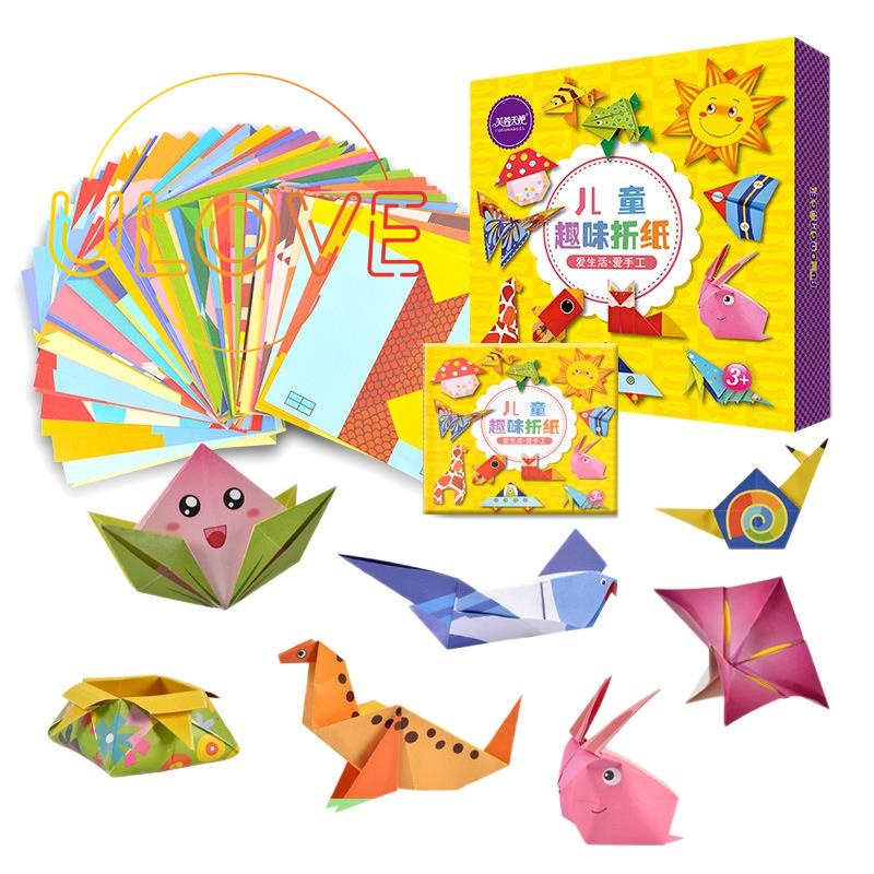 108 Pcs Cartoon Origami Book Paper Arts and Craft DIY Handmade 3D Puzzle Animal Crafts for Kids Educational Child Toy