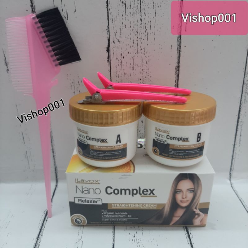 Bộ cọ và kẹp vịt, bao tay, thuốc duỗi Lavox Nano