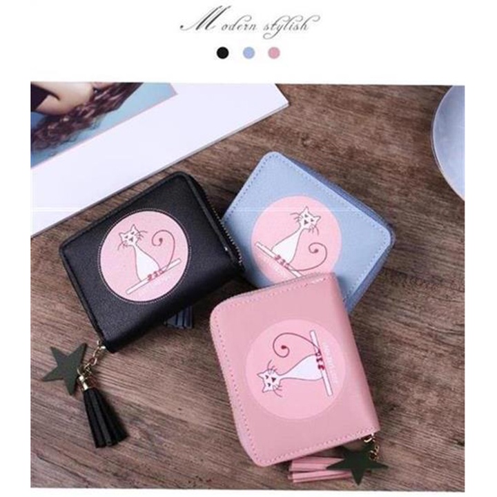 Ví ngắn mini nữ dễ thương hình mèo-VG44-BBGG