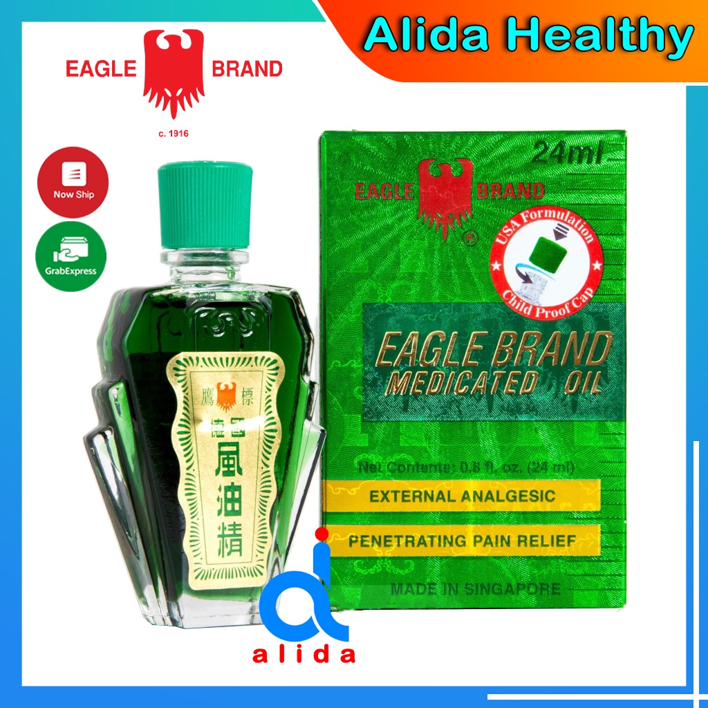 Dầu Gió Xanh Của Mỹ  Eagle Brand Medicated Oil 24ml - Dầu gió xanh singapore[sản xuất]