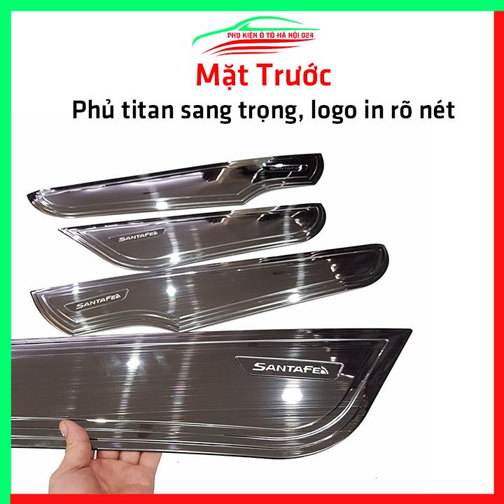 Bộ ốp tapli Santafe 2019-2023 vân Titan chống xước va đập khi mở cửa và làm đẹp xe