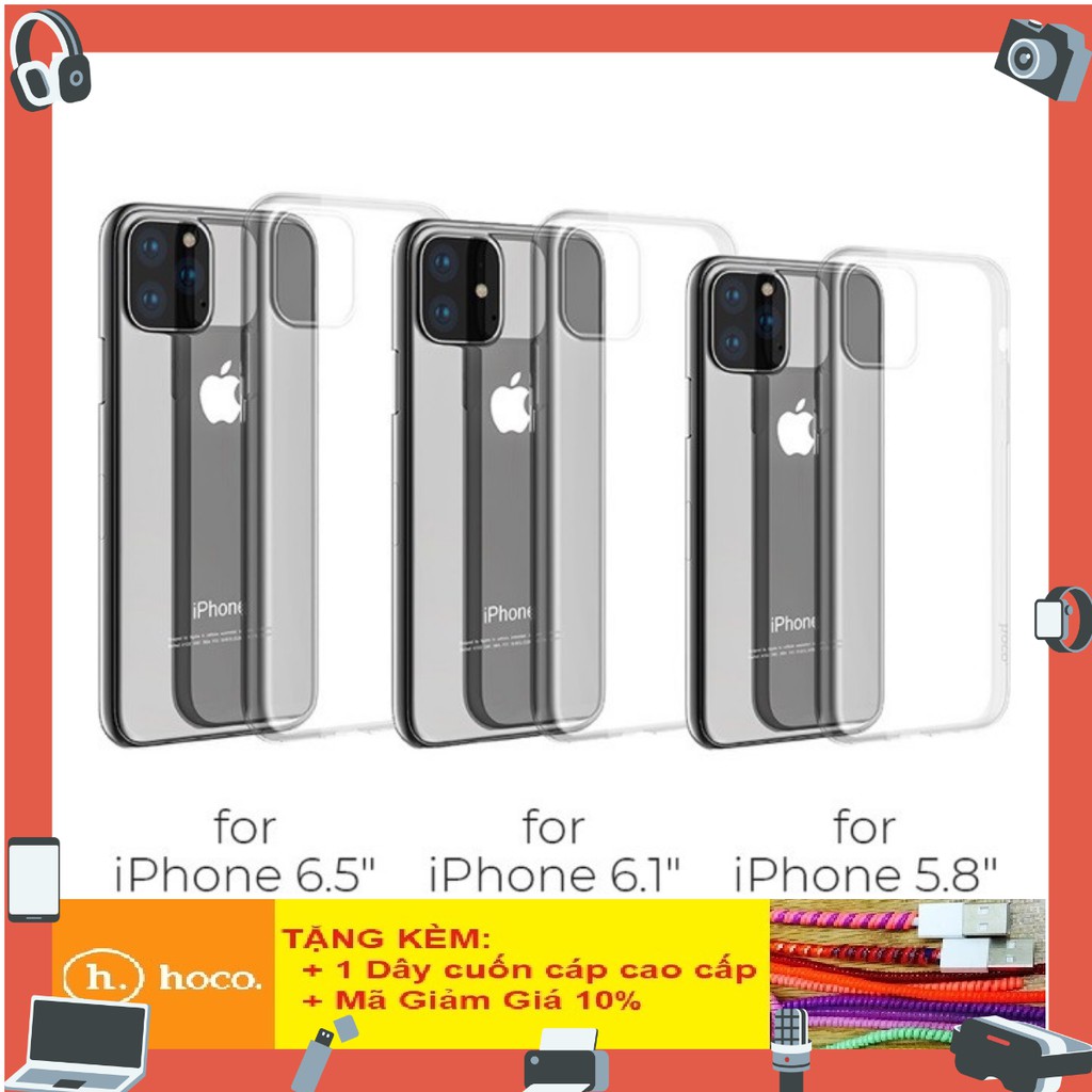 Ốp Silicon trong suốt chính hãng Hoco LIGHT SERIES Siêu mỏng siêu dẻo - Cho các dòng IPhone 11/ 11 PRO/ 11 PRO MAX