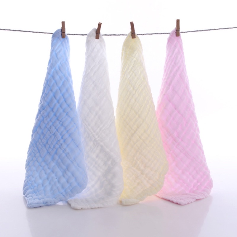 Khăn sữa màu 6 lớp kích thước 30x30cm