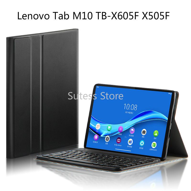 Bao Da Pu Kèm Bàn Phím Bluetooth Cho Lenovo Tab M10 Tb-X605F X505F