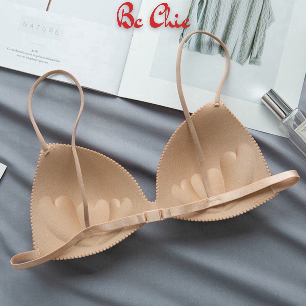 Áo Lót Bra Nữ ( Hot Hit ) Áo Ngực Bra Su Đúc Dây Mảnh Có Móc Cài Sau Mặc Thoải Mái 818 BC_CHIC LINGERIE