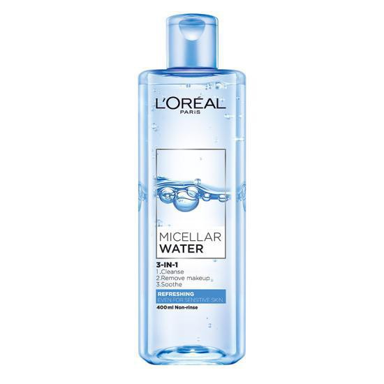 Nước tẩy trang Loreal paris 3 in 1 micellar water 400ml refreshing xanh nhạt | BigBuy360 - bigbuy360.vn