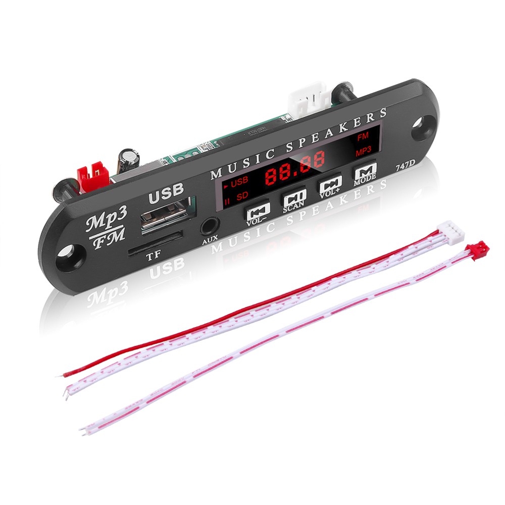 Car Audio Decoder Card DC 5V/12V Micro USB AUX MP3 Music Player Speaker