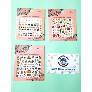 Sticker dán móng tay hình Doremon, Totoro, Line Friends