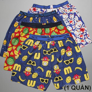 Quần Đùi Nam Lưng Xì (1 Quần - Màu Ngẫu Nhiên) - Ngủ Nam, Mặc nhà thoải mái thoáng mát - Mẫu Họa tiết