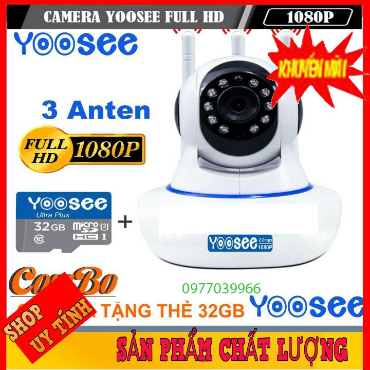 [kem the 32gb 64gb] Camera IP YooSee 3 Anten 3.0 camera yoosee giám sát ip mới siêu nét