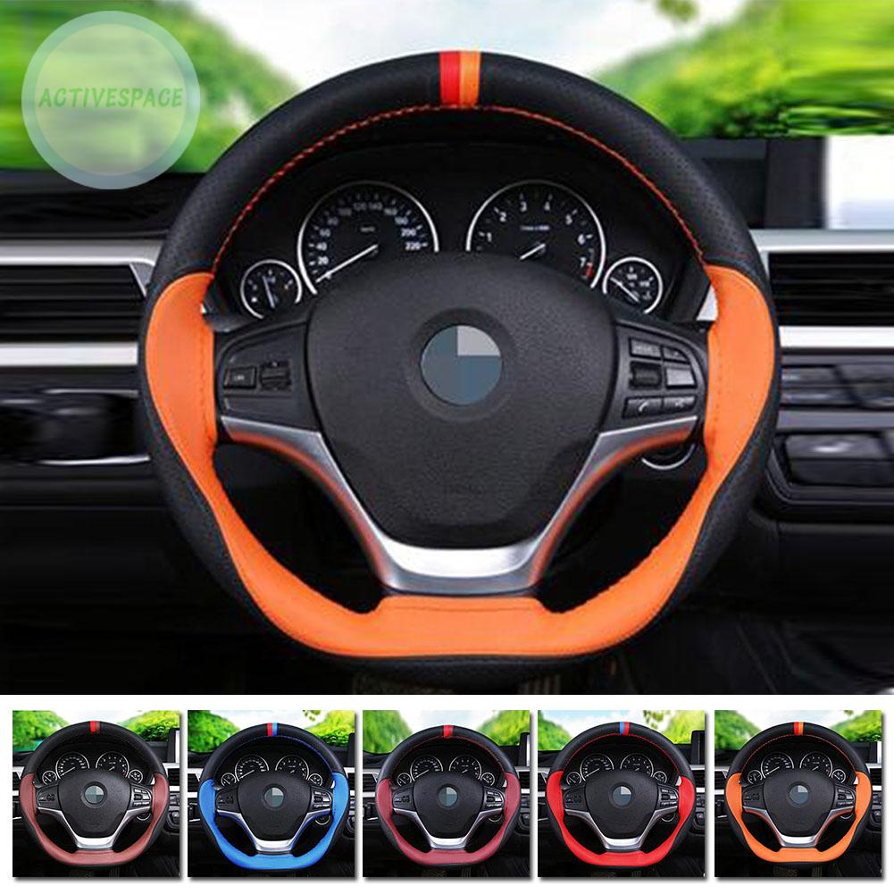 Vỏ bọc vô lăng bằng da 37-38cm 15&quot; DIY tiện dụng cho xe hơi